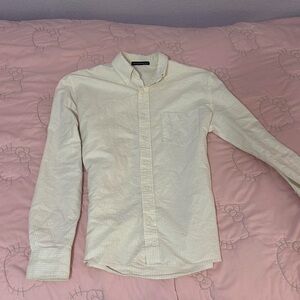 Brandy Melville Men's Light Yellow Button Down Shirt